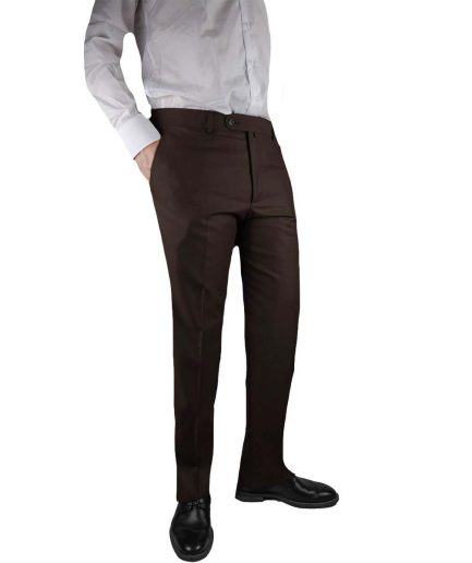 Ανδρικό παντελόνι υφασμάτινο καφέ σκούρο