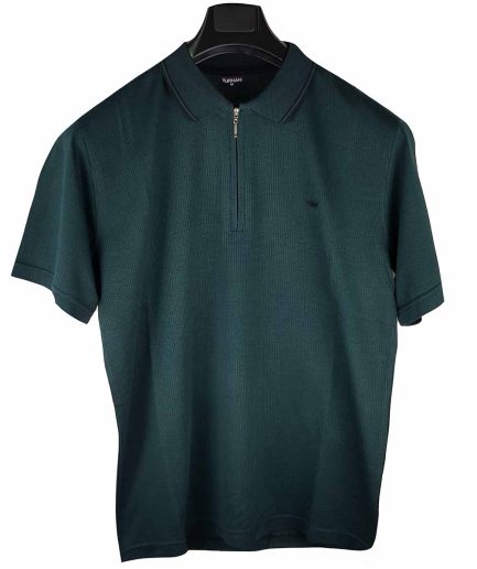 Ανδρική μπλούζα πόλο φερμουάρ Green
