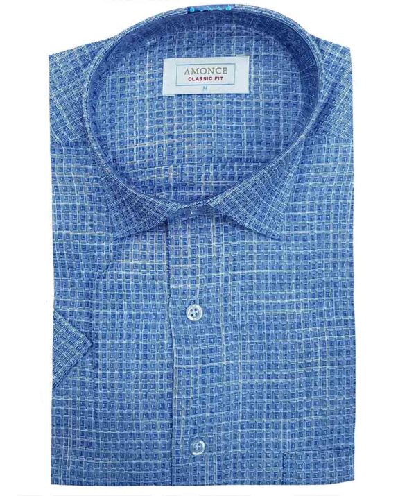 Ανδρικό πουκάμισο Amonce Blue Square