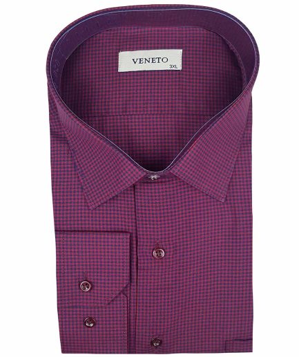 Ανδρικό πουκάμισο Veneto Box Μπορντό