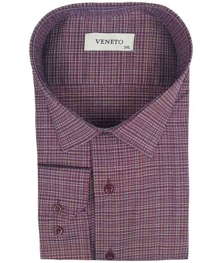 Ανδρικό πουκάμισο Veneto Checkered Μπορντό