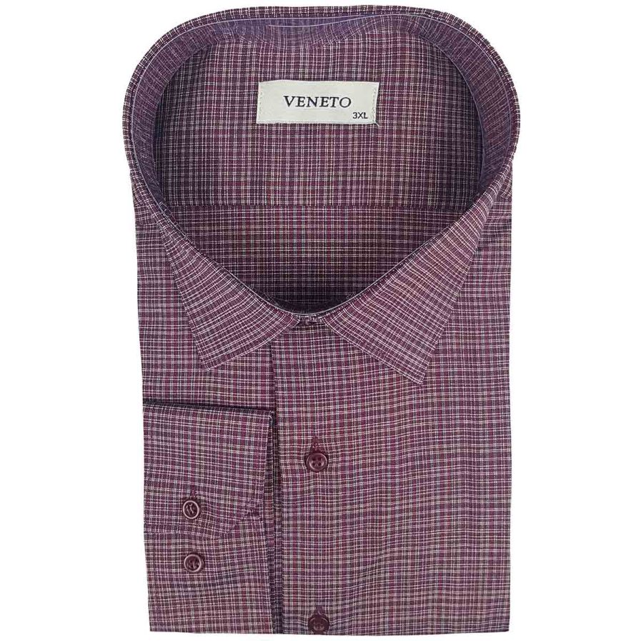 Ανδρικό πουκάμισο Veneto Checkered Μπορντό