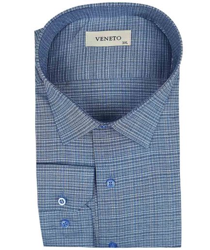 Ανδρικό πουκάμισο Veneto Checkered Σιέλ