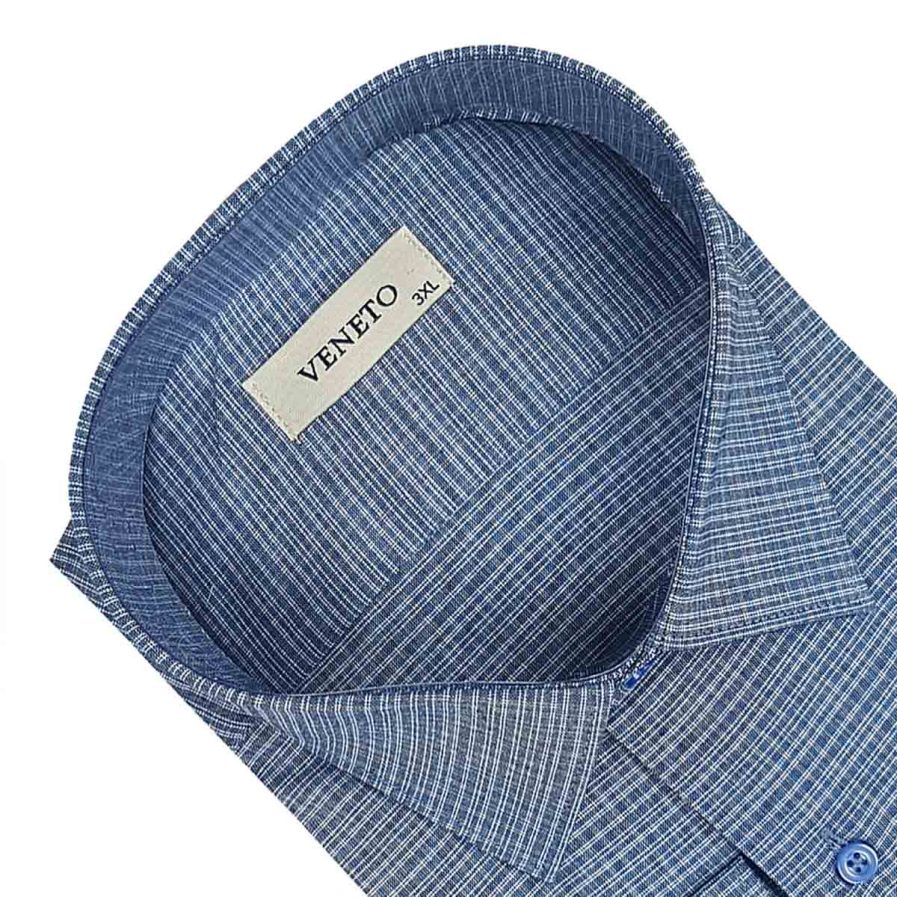 Ανδρικό πουκάμισο Veneto Checkered Σιέλ