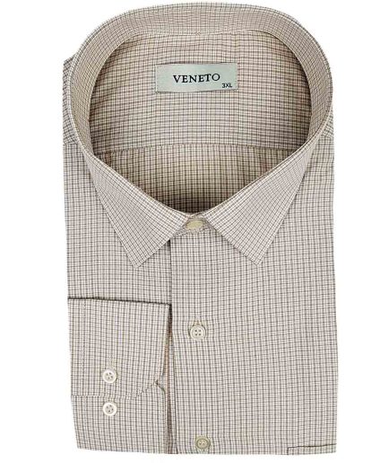 Ανδρικό πουκάμισο Veneto Καρό Μπεζ