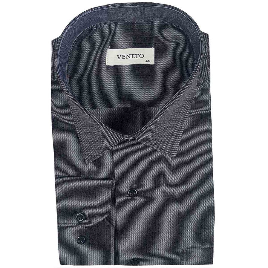 Ανδρικό πουκάμισο Veneto Ριγέ Μαύρο