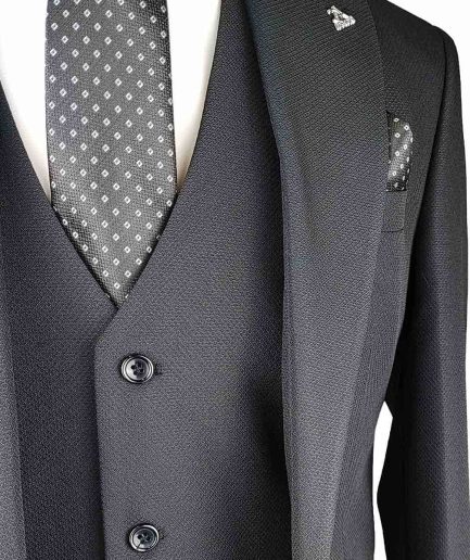 Ανδρικό Κοστούμι 3-Piece Diagonal Black