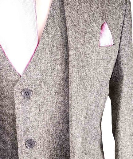 Ανδρικό Κοστούμι 3-Piece Diagonal Grey