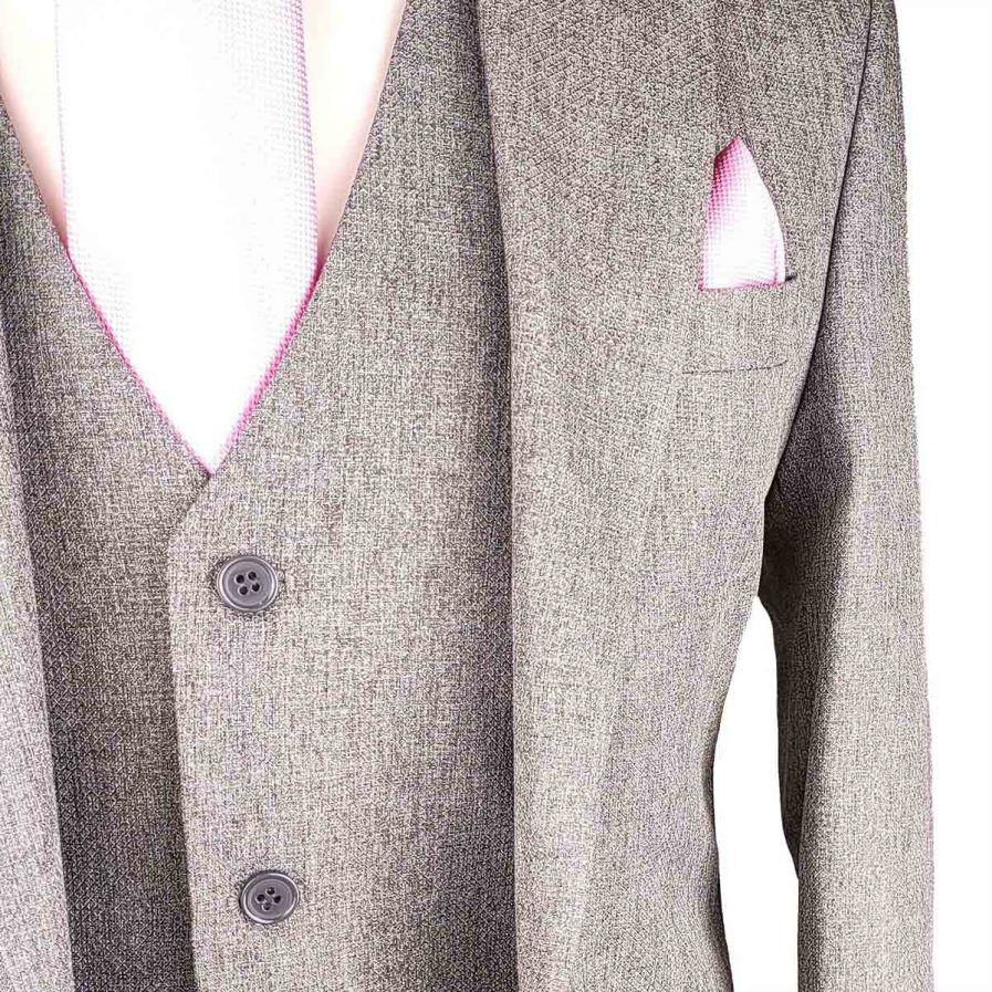 Ανδρικό Κοστούμι 3-Piece Diagonal Grey