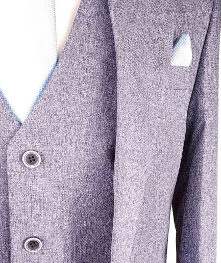Ανδρικό Κοστούμι 3-Piece Diagonal Grey Siel