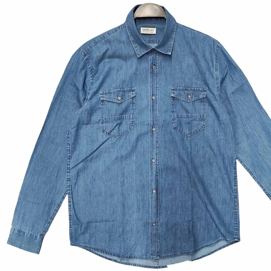 Ανδρικό πουκάμισο τζιν DJ231751 L.Blue