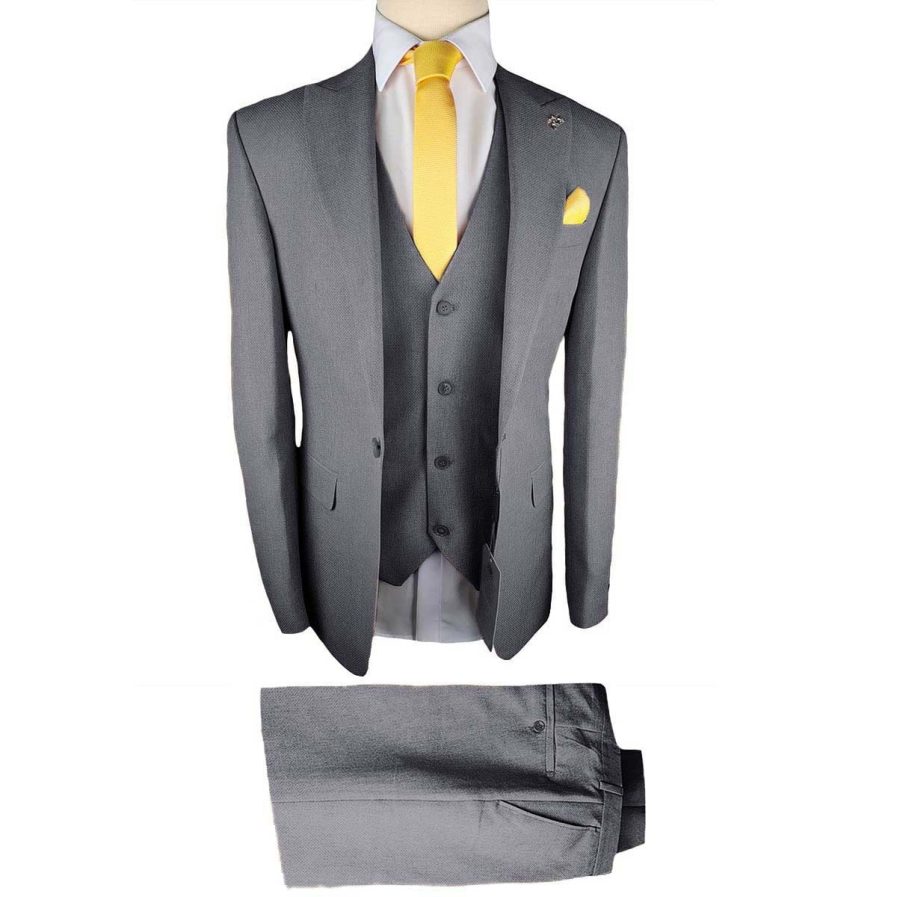 Ανδρικό Κοστούμι 3-Piece Diagonal Grey Raf