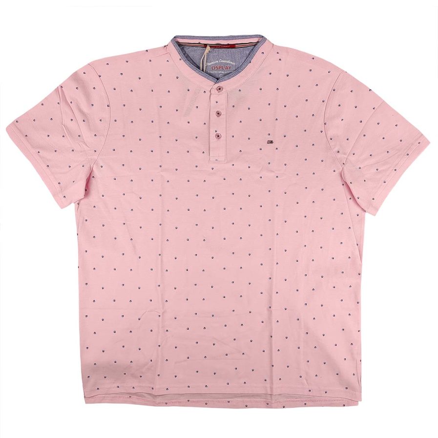 Ανδρικό T-Shirt Dsplay Μάο Dots Pink Big Size