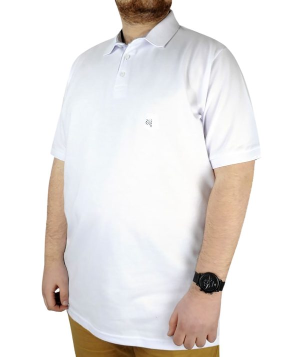 Ανδρική Μπλούζα Πόλο MX20553 White Υπερμέγεθος