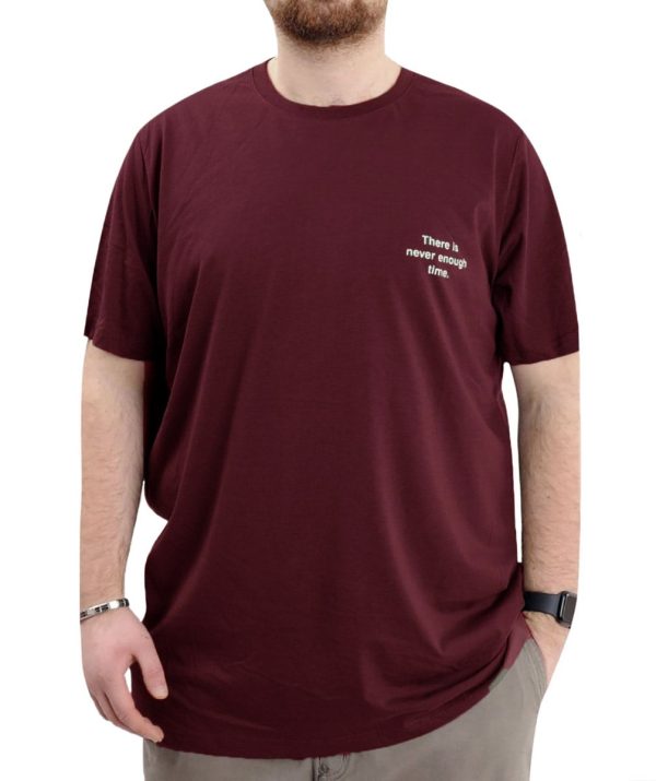Ανδρικό T-Shirt MXU24036 Time Bordeaux Υπερμέγεθος
