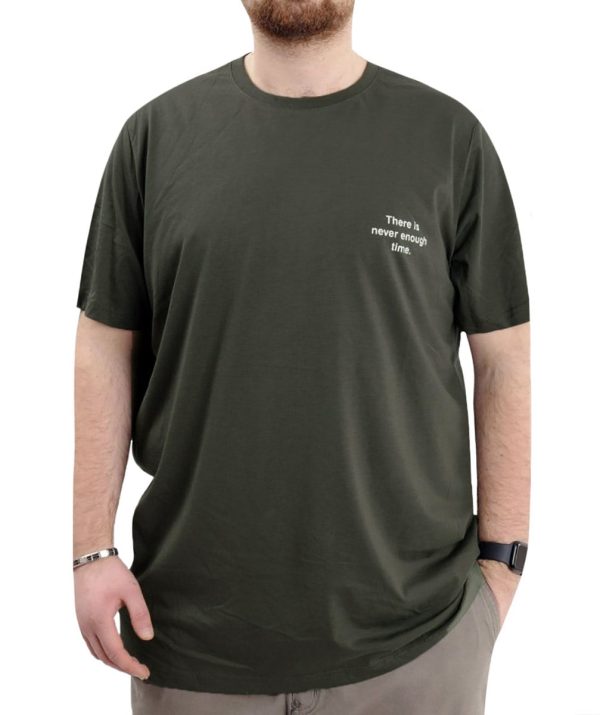 Ανδρικό T-Shirt MXU24036 Time Khaki Υπερμέγεθος