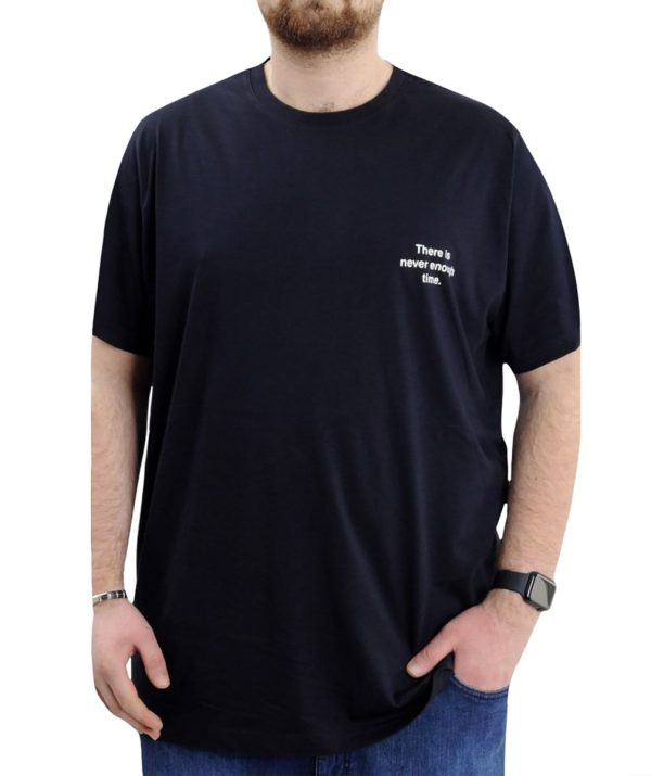 Ανδρικό T-Shirt MXU24036 Time Navy Υπερμέγεθος