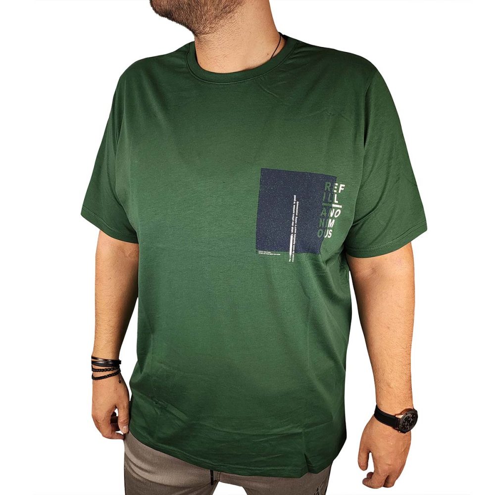 Ανδρικό T-Shirt MXU24044 Refill Green Υπερμέγεθος