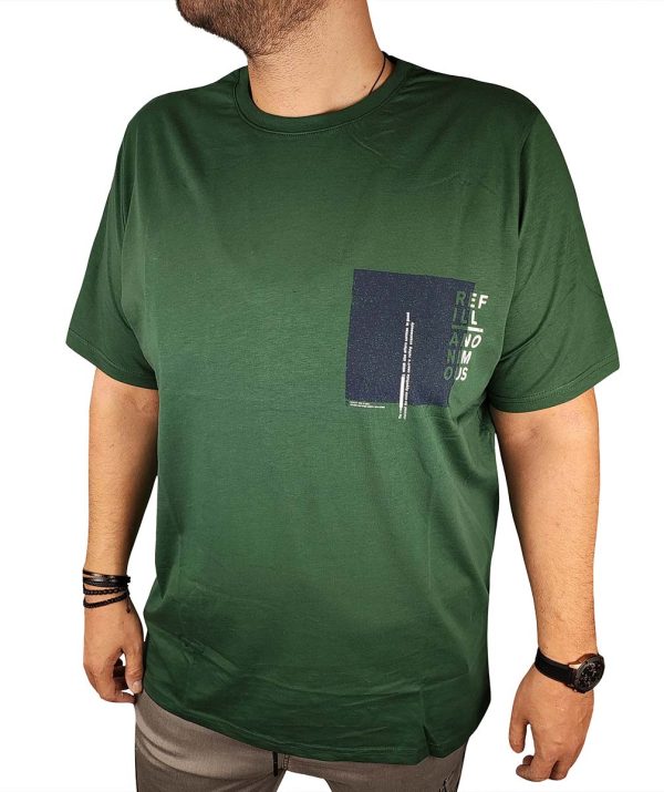 Ανδρικό T-Shirt MXU24044 Refill Green Υπερμέγεθος
