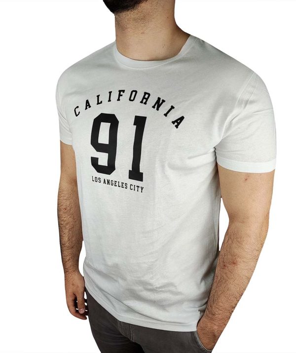 Ανδρικό T-Shirt California 91 White