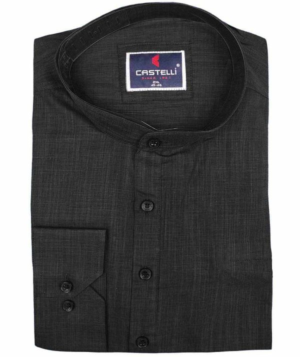 Ανδρική Πουκαμίσα Λινή Castelli Black